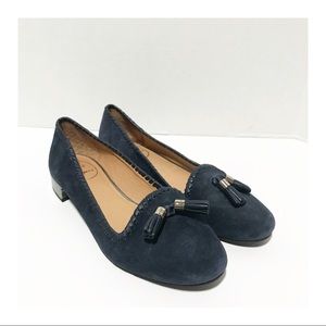 Jack Rogers Size 8 Blue Suede Tassel Loafers
